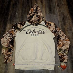 Cabela's Beige and Camouflage Hoodie